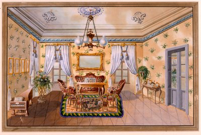 Biedermeier Drawing Room by Unbekannt Unbekannt